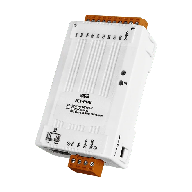 tET-PD6 Tiny Ethernet I/O Module, 6-ch Dry Contact Digital Input