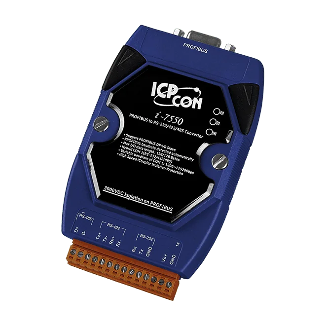 I-7550-B PROFIBUS DP-V0 Slave to RS-232/422/485 Converter