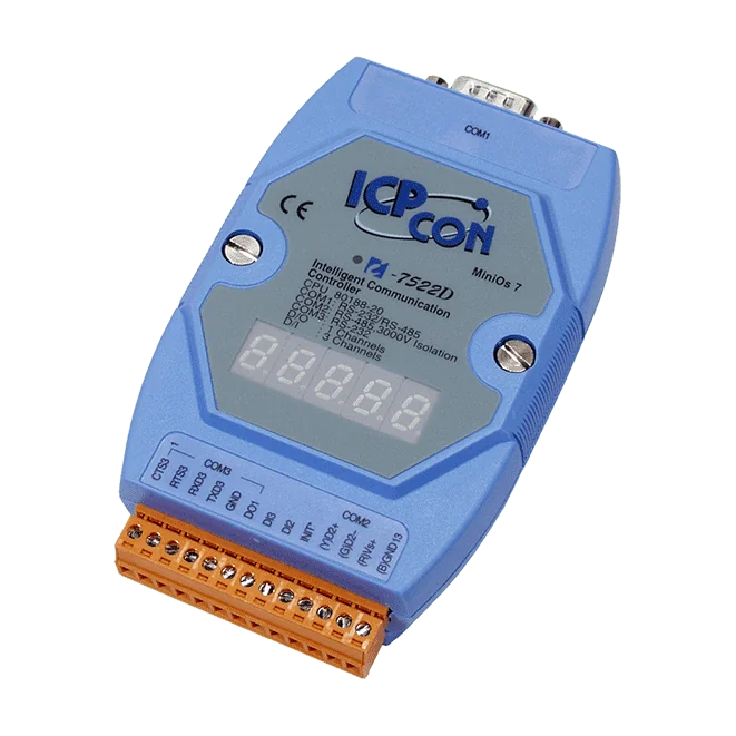 I-7522D Addressable RS-485 to RS-232/RS-485 Converter with 2 DI, 1 DO