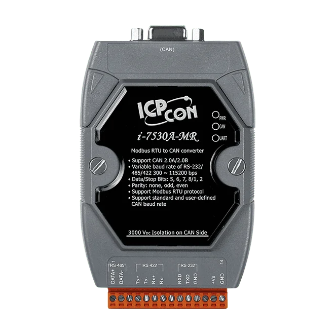 I-7530A-MR-G Modbus RTU to CAN Converter, RS-232/422/485 to CAN Bus