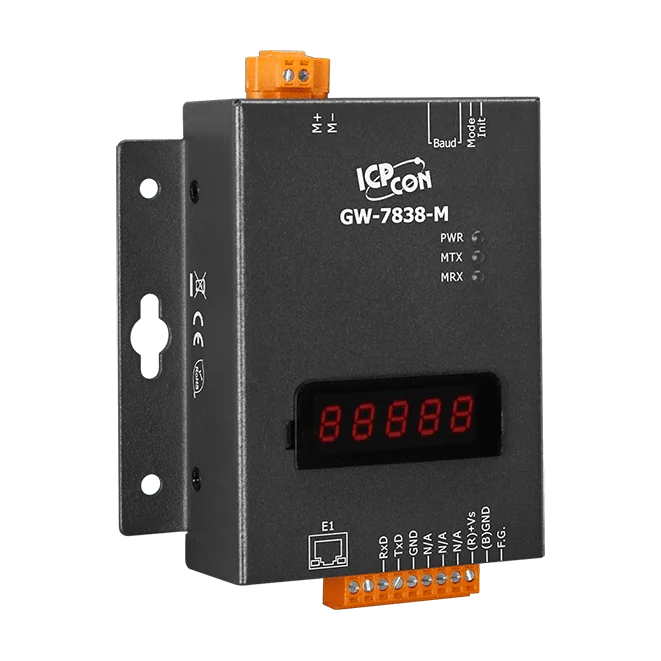 GW-7838-M Modbus TCP to M-Bus Master Gateway, Metal Case