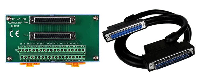 DN-37-A DB37 Female to Screw Terminal Board, 5.08 mm Pitch, DIN-Rail Mount