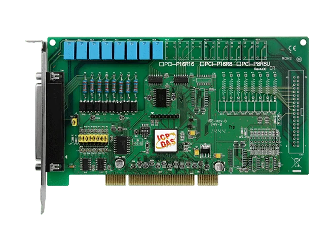 PCI-P8R8U PCI Digital I/O Board, 8-ch Isolated DI and 8-ch Relay Output