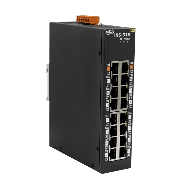 iNS-316 16-Port PoE IoT Switch, 10/100 Mbps PSE