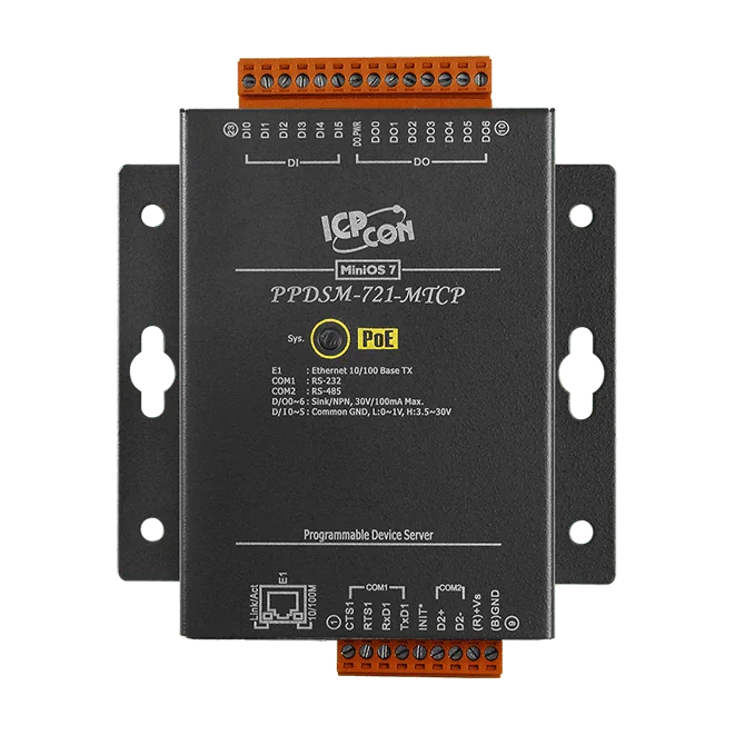 PPDSM-721-MTCP Serial-to-Ethernet Device Server, RS-232/RS-485, Modbus Gateway