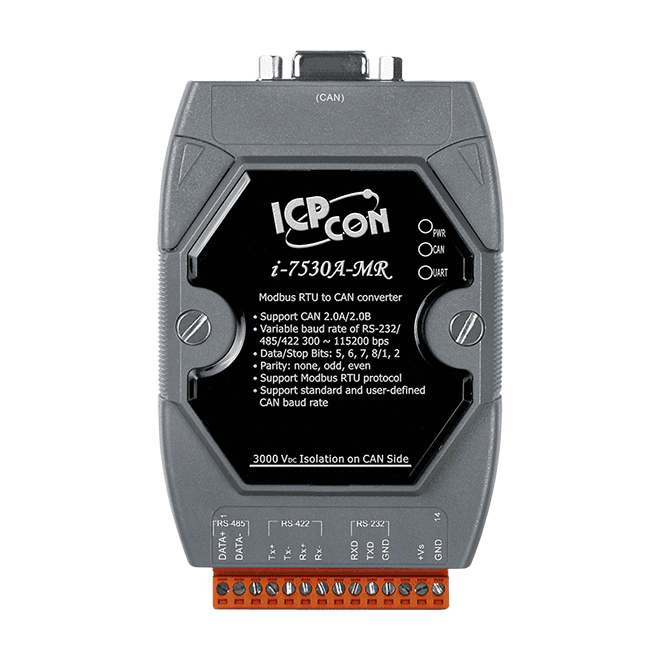 I-7530A-MR-G Modbus RTU to CAN Converter, RS-232/422/485 to CAN Bus