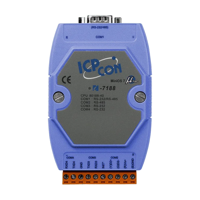 I-7188/512 Serial PAC with 80188-40 CPU, MiniOS7 and 256KB SRAM (Blue Cover)