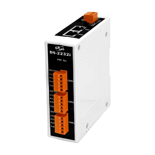 DS-2232i Serial-to-Ethernet Device Server, 3-port Isolated RS-232, PoE