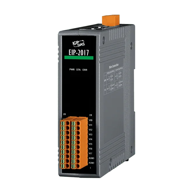 EIP-2017 EtherNet/IP Remote I/O Module, 8-ch Diff / 16-ch SE Analog Input