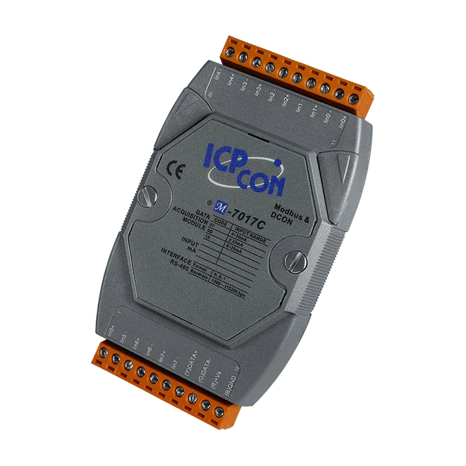 M-7017C-G 8-ch Current Input Module, DCON and Modbus RTU (Gray Cover)