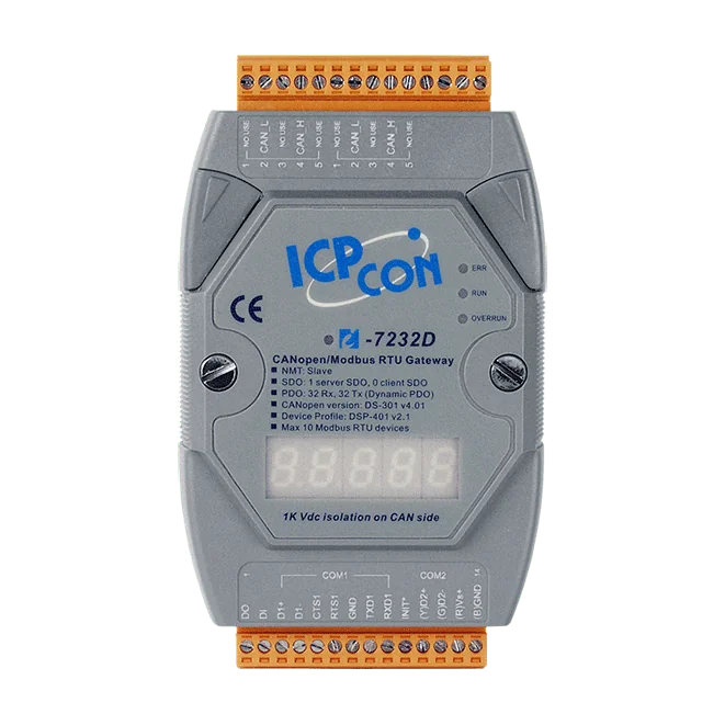 I-7232D-G CANopen Slave to Modbus RTU Master Gateway