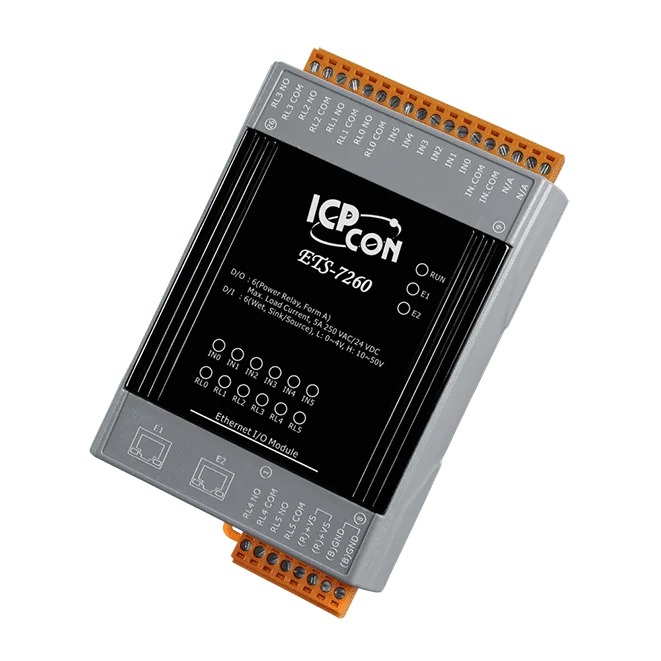ETS-7260 Ethernet I/O Module, 6-ch DI and 6-ch Power Relay Output