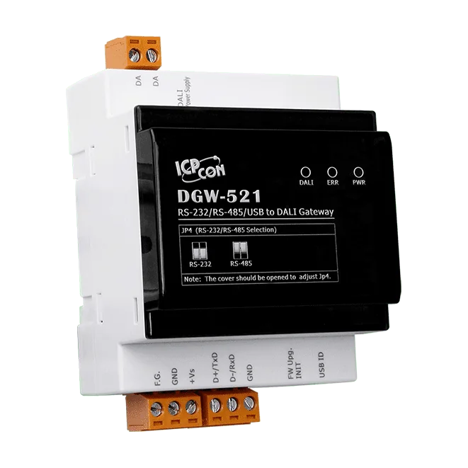 DGW-521 RS-232/RS-485/USB to DALI Gateway for Modbus RTU and DCON