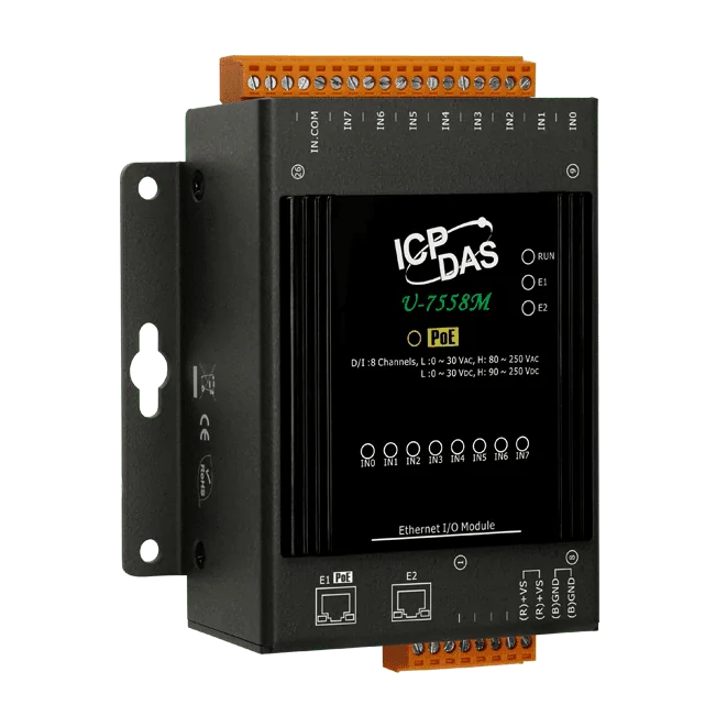 U-7558M OPC UA I/O Module, 8-ch AC/DC Digital Input with PoE