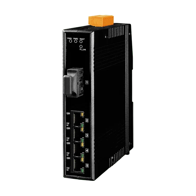 NS-205AFCS-60T Unmanaged Fiber Ethernet Switch, 4x 10/100M + 1x SC Single-Mode