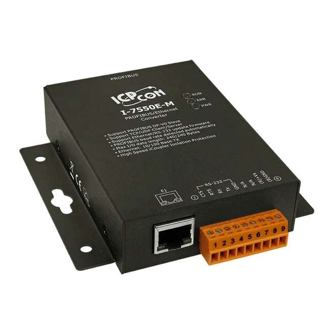I-7550E-M PROFIBUS DP-V0 Slave to Ethernet Converter, Metal Case