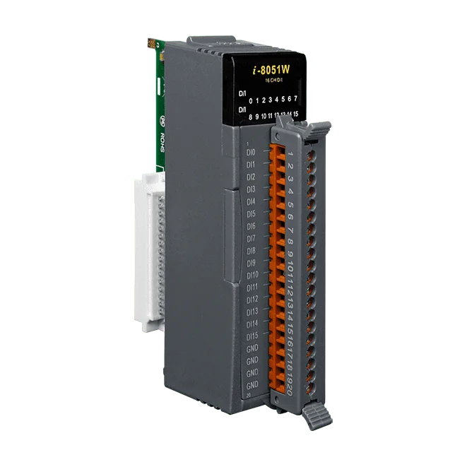 I-8051W-G 16-ch Non-isolated Dry Contact DI Module, 16 LED Indicators