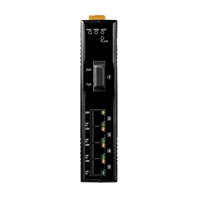 NS-205AFCS-T Unmanaged Ethernet Switch, 4x RJ-45 + 1x Single-Mode SC Fibre