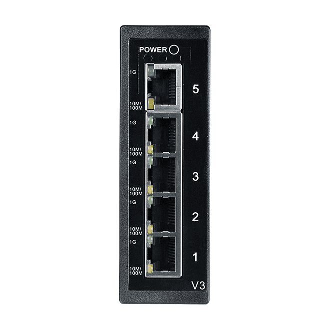 NS-205G 5-Port Unmanaged Industrial Gigabit Ethernet Switch, 10/100/1000 Base-T