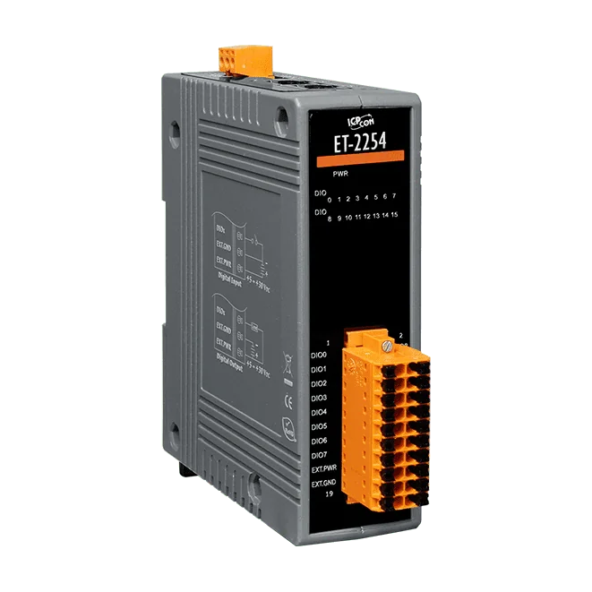 ET-2254 Ethernet I/O Module, 16-ch Universal DIO with 2-port Switch