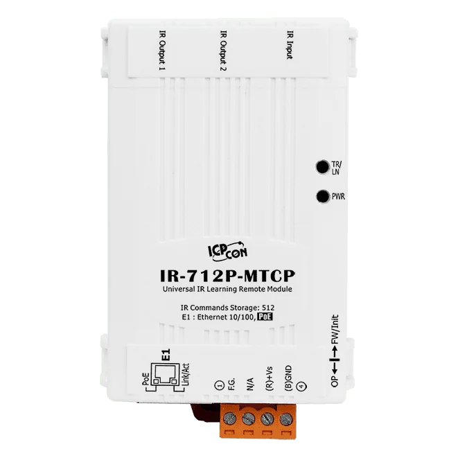 IR-712P-MTCP PoE IR Learning Module, 2-ch IR Output, Modbus TCP
