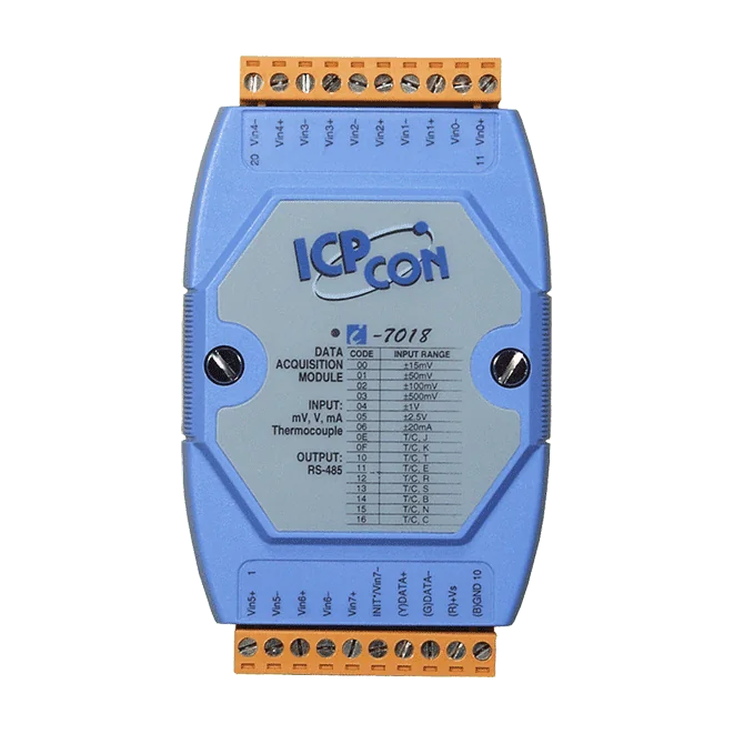 I-7018 8-ch Analog Input Module, DCON RS-485, Voltage/Current/TC