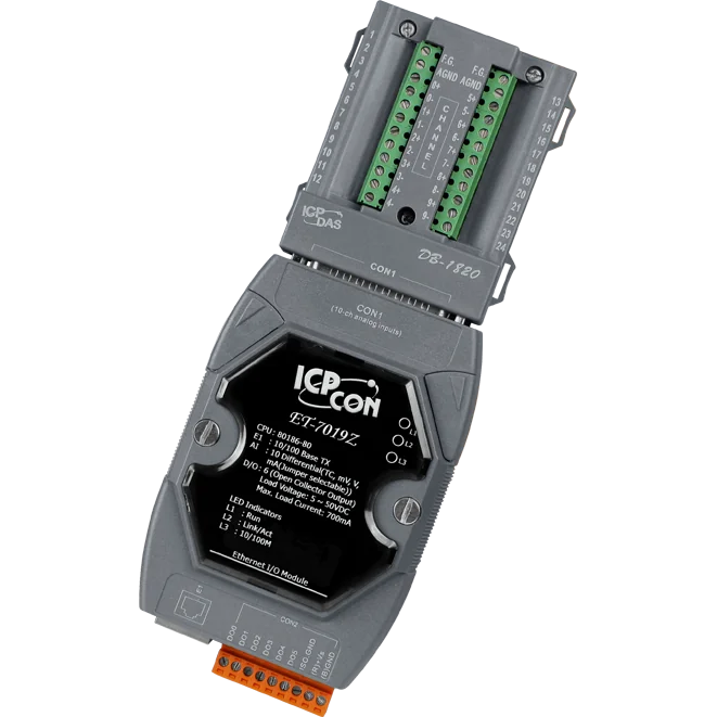 ET-7019Z/S Ethernet I/O Module with Universal 10-ch AI, 6-ch DO
