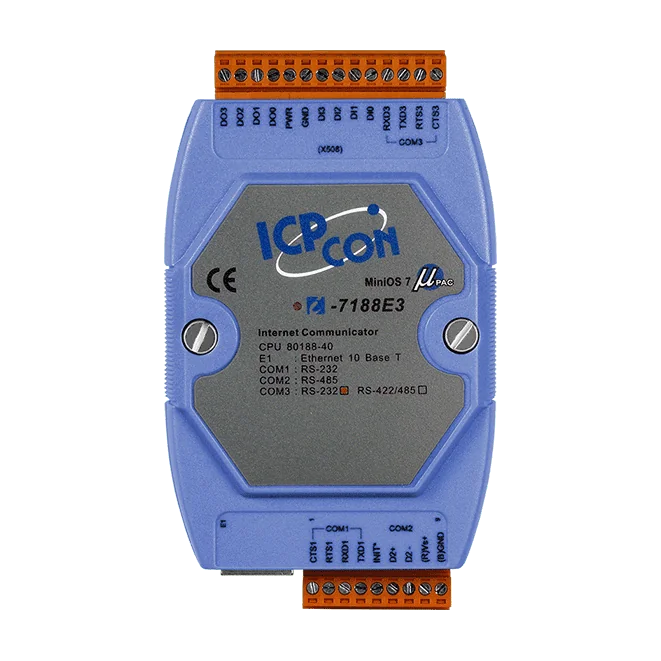 I-7188E3-232 Ethernet to 3-Port Serial Converter, 2x RS-232 / 1x RS-485