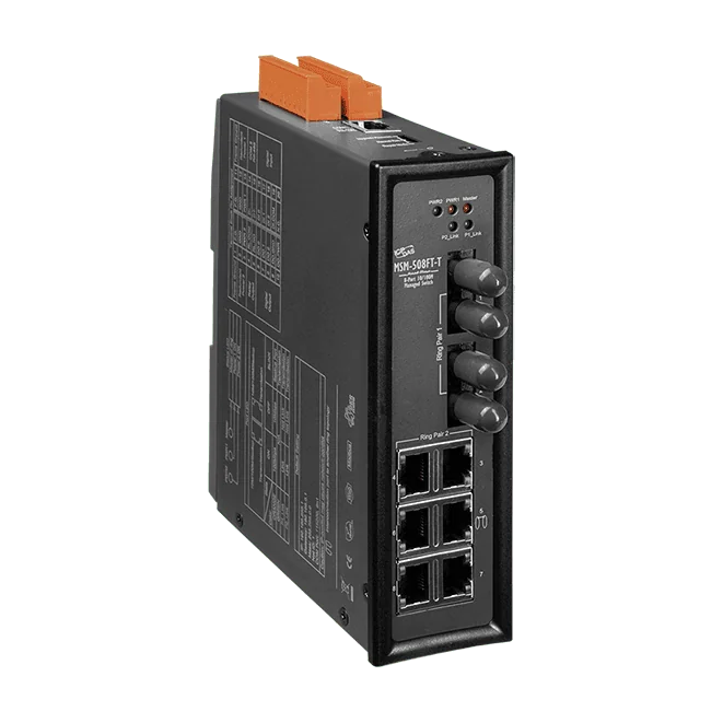 MSM-508FT-T 8-port Layer 2 Managed Switch with 2-Fiber Multi-mode ST