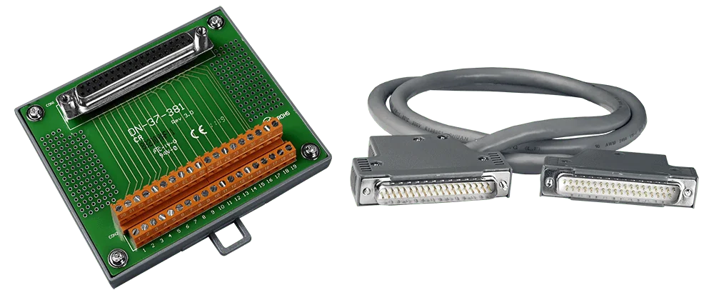 DN-37-381 DB37 to Screw Terminal Board, 3.81 mm Pitch, DIN-Rail Mount