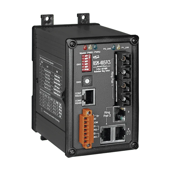 RSM-405FCS Real-Time Redundant Ring Switch, 5-Port, Single-Mode Fibre SC