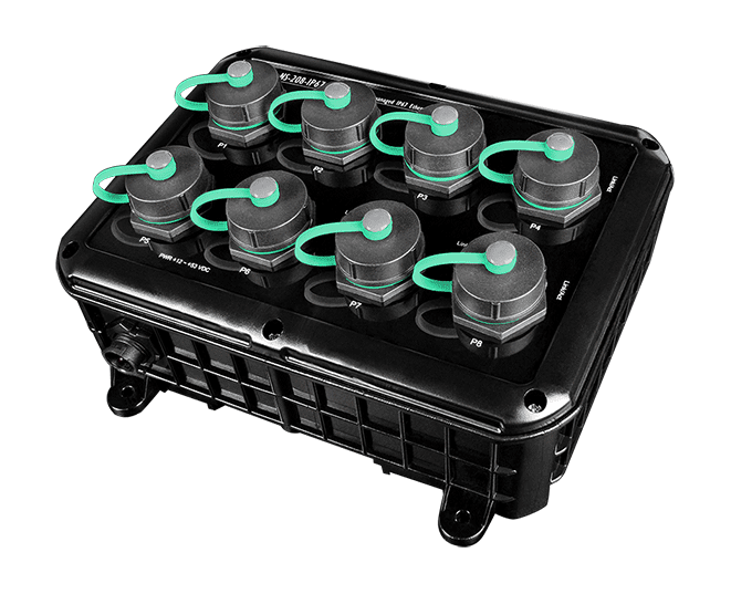 NS-208-IP67 Unmanaged IP67 Ethernet Switch, 8-Port 10/100Base-TX