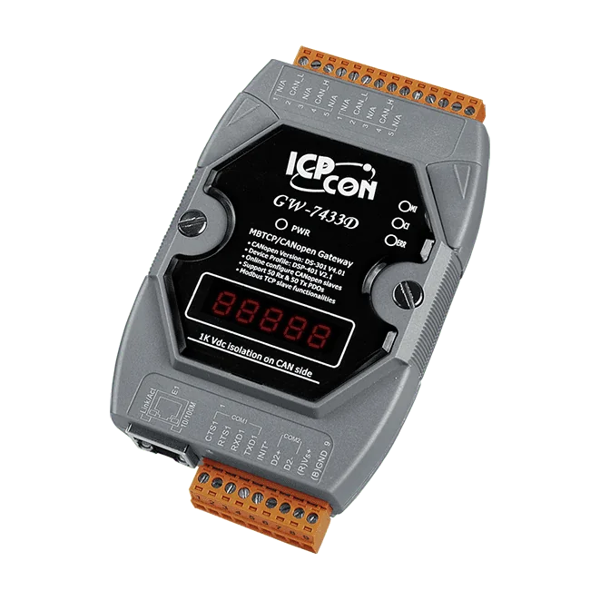 GW-7433D-G Modbus TCP/RTU to CANopen Master Gateway