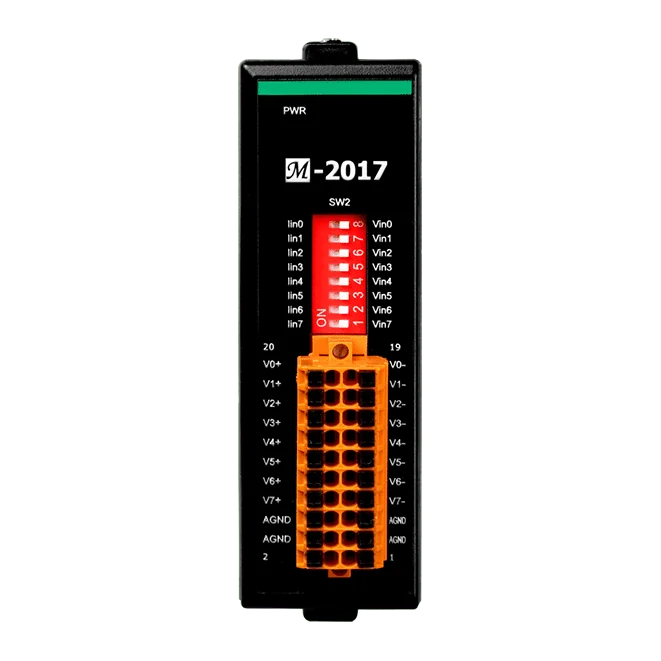 M-2017 Isolated 8-ch Analog Input Module with Modbus RTU and DCON