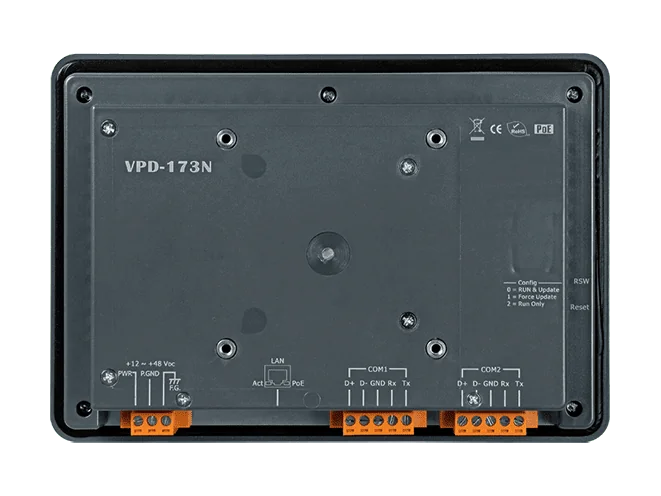 VPD-173N 7-inch Touch HMI, PoE Ethernet, 2 x RS-232/RS-485