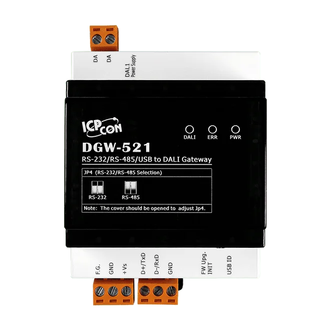 DGW-521 RS-232/RS-485/USB to DALI Gateway for Modbus RTU and DCON
