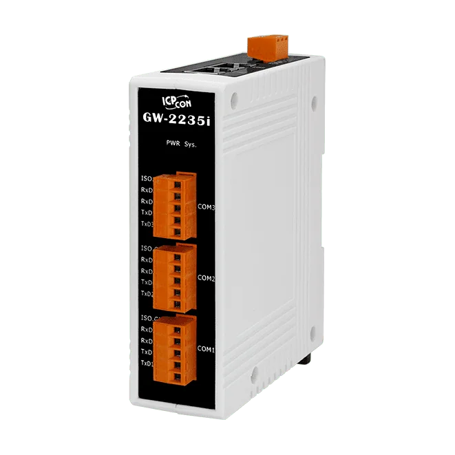 GW-2235i Modbus TCP to RTU/ASCII Gateway, 3-Port Isolated RS-422/485