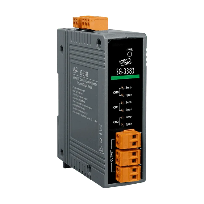 SG-3383 3-Channel 4-20 mA DC Current Signal Splitter, 3000 VDC Isolated