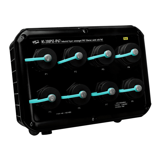 NS-208PSE-IP67 IP67 Unmanaged PoE PSE Ethernet Switch, 8 x 10/100M Ports