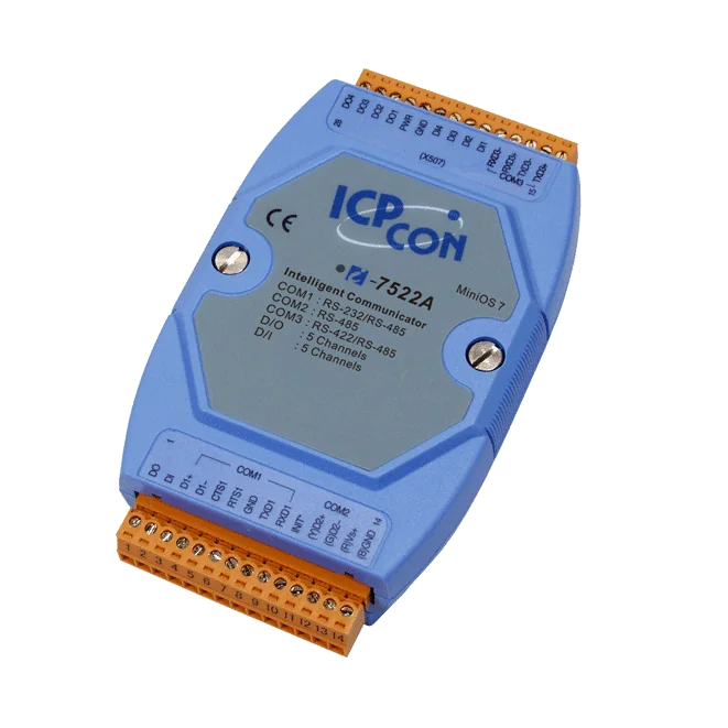 I-7522A Addressable RS-485 to RS-232/422/485 Converter with 5 DI/5 DO
