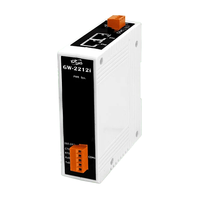 GW-2212i Modbus TCP to RTU/ASCII Gateway, 2-Port Switch, Isolated RS-232