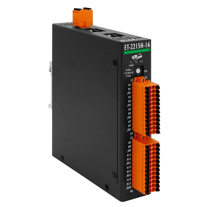 ET-2215H-16 Ethernet I/O Module with 2-port Switch, 16-ch High Speed RTD Input