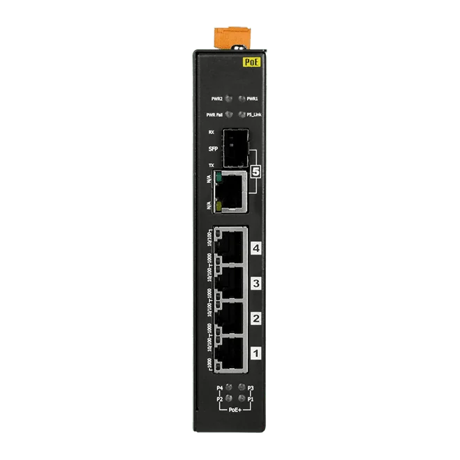 NSM-205GP PoE+ Gigabit Unmanaged Ethernet Switch, 4-Port PSE with SFP Combo