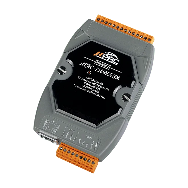 uPAC-7186EX-SM-G Ethernet PAC, MiniOS7, RS-232/485, Gray Cover