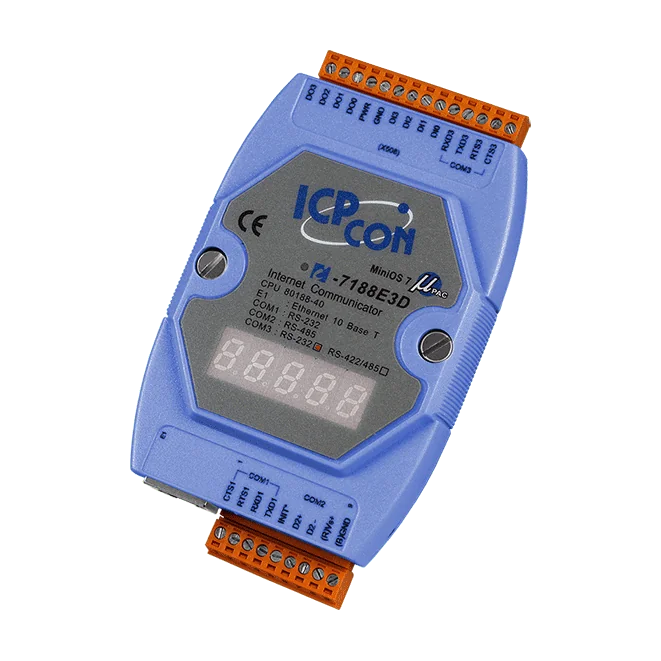 I-7188E3D-232 Ethernet to 3-Port Serial Device Server, 2x RS-232 + 1x RS-485