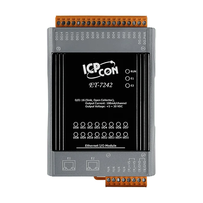 ET-7242 Ethernet I/O Module, 16-ch Sink-type Digital Output