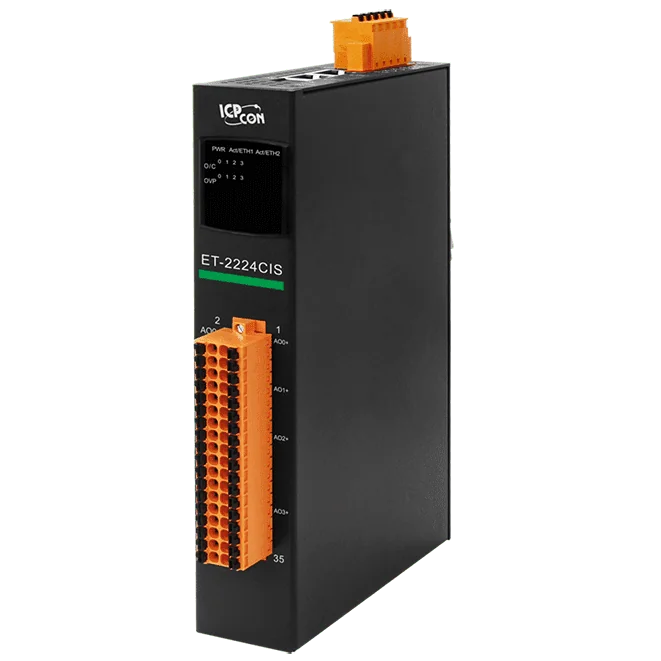 ET-2224CIS Ethernet I/O Module, 4-ch AO with 2-port Switch
