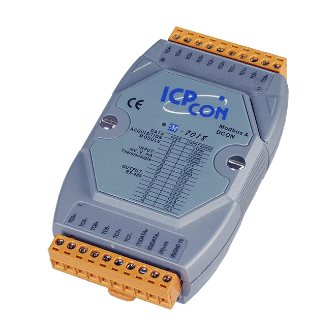M-7018-G 8-ch Thermocouple Input Module, Modbus RTU/DCON