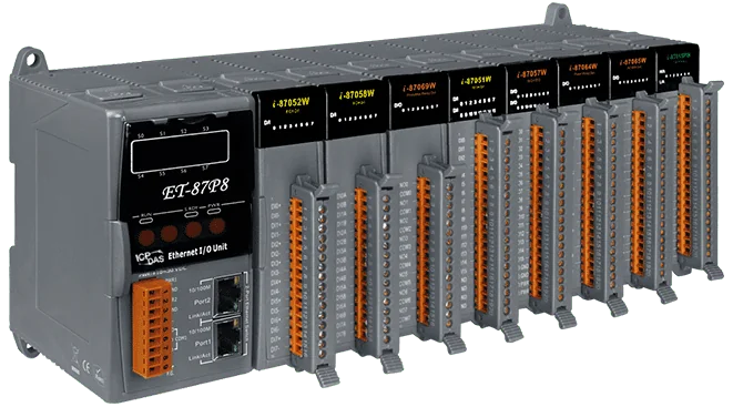 ET-87P8 8-Slot Ethernet I/O Expansion Unit for I-87K Modules, Modbus TCP