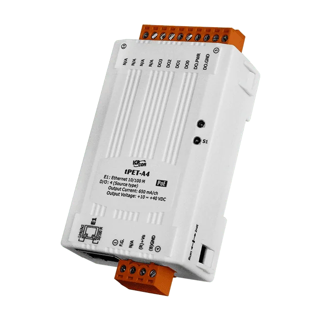 tPET-A4 Tiny PoE Ethernet Module, 4-ch Digital Output (Source/PNP)